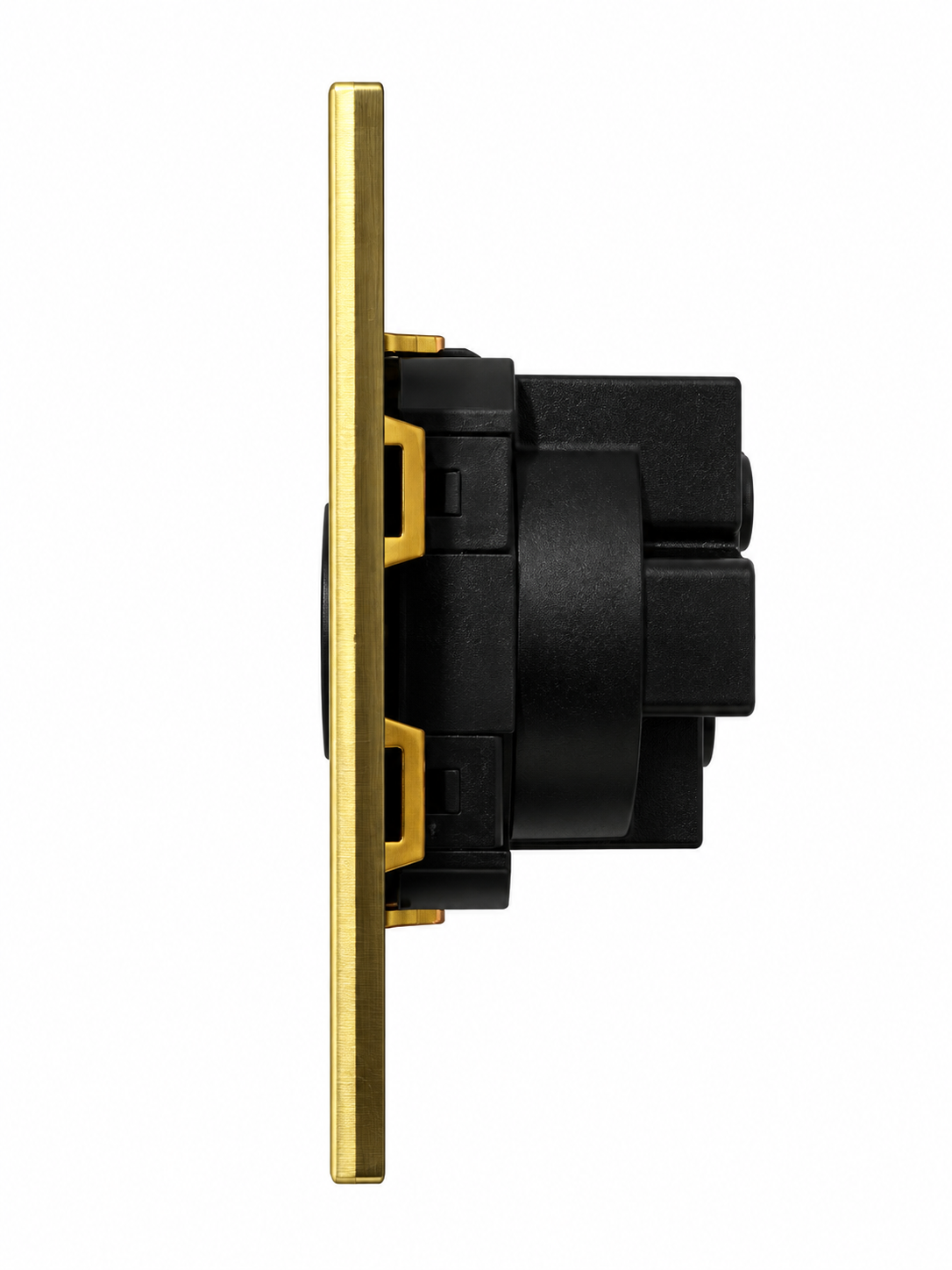 Wandcontactdoos Schuko 16A - Modern - Goud - zijkant